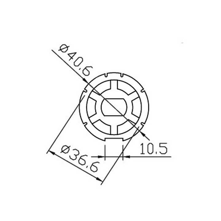ROUE D’ENTRAÎNEMENT OGIVE 43 MM POUR MOTEUR Ø35 MM