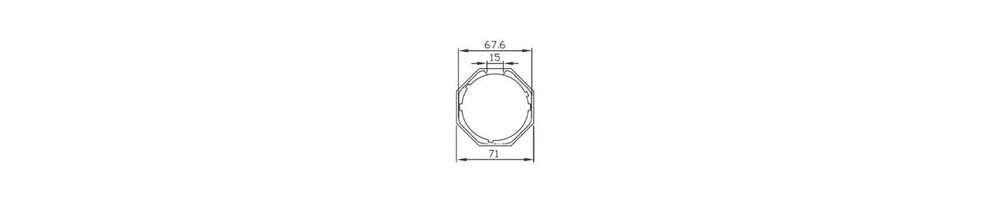 COURONNE OCTOGONALE 70 MM POUR MOTEUR Ø55/59 MM