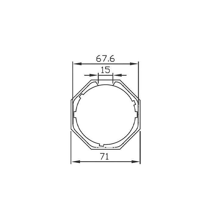 COURONNE OCTOGONALE 70 MM POUR MOTEUR Ø55/59 MM
