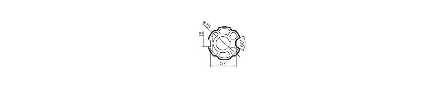ROUE D’ENTRAÎNEMENT OGIVE DÉCENTRÉE 78 MM POUR MOTEUR Ø55/59 MM