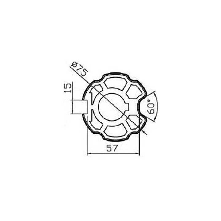 ROUE D’ENTRAÎNEMENT OGIVE DÉCENTRÉE 78 MM POUR MOTEUR Ø55/59 MM
