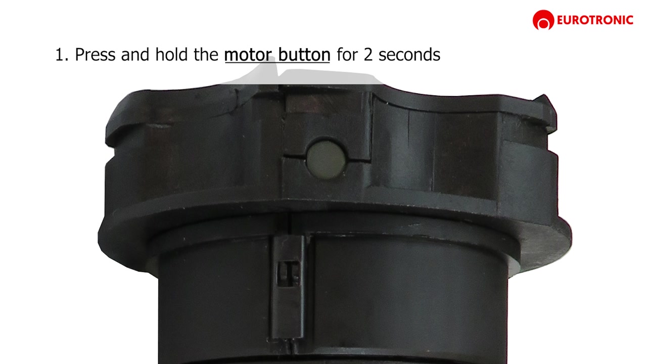 Record first transmitter from the motor head battery blind