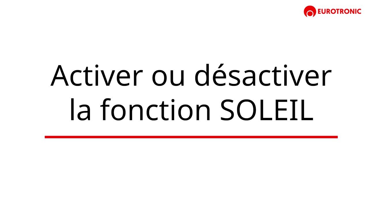 Activer ou desactiver la fonction SOL