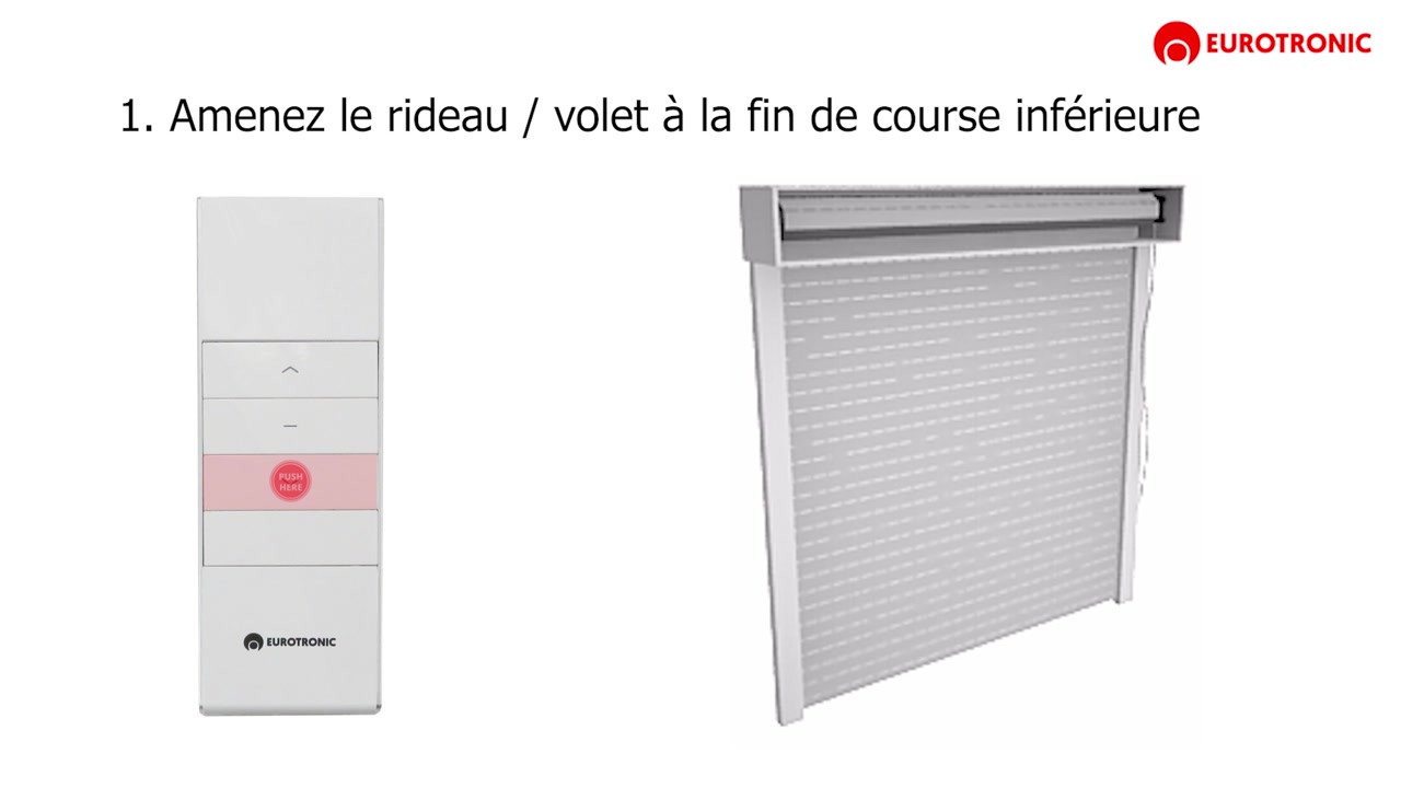 Programmer fin de course inferieure volet